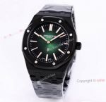 Audemars Piguet Royal Oak Jumbo Green Dial All Black Mens Replica Watches 41mm